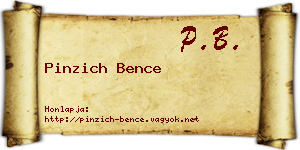 Pinzich Bence névjegykártya
